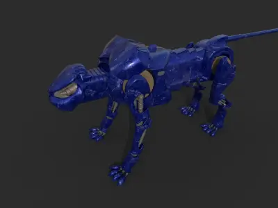 Robot panther Low-poly 3D model