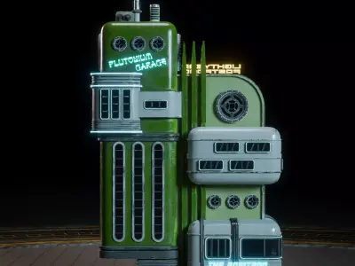 SCIFI ATOMPUNK BUILDING 05 Low-poly 3D model