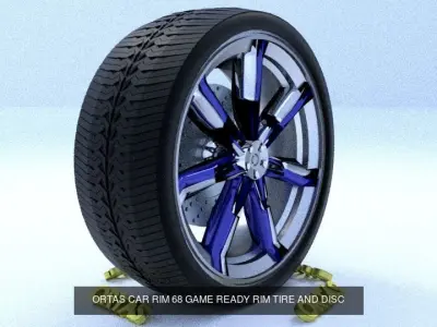 ORTAS CAR RIM 67-68 GAME READY RIM AND TIRE 3D Model Pack