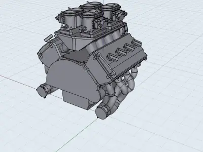 Pro Mod Kaase BBF V8 Mountain Motor Drag Racing 3D print model
