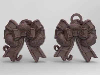 sanda hat ribbon christmas decor  3D print model