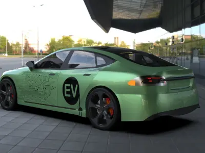 Tesla Model S -Electric Sedan - 3D Model  3D model