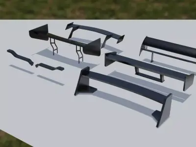 Car spoiler pack Low-poly 3D model