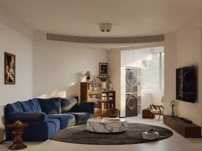  living room dining room interior scenes 09 3D model