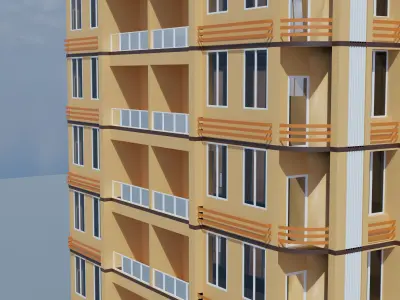 Residential Building Free low-poly 3D model