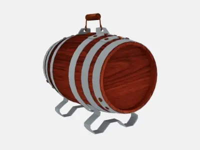  Rum Keg Water Cask Low-poly 3D model