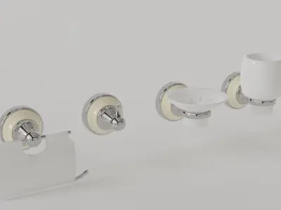Luxury Bathroom Wall Decor Set Minimalist and Modern  3D model