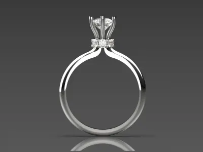Flower design solitaire engagement ring model sr0016 3D print model