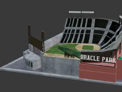 Oracle Park Stadium Low-poly 3D model