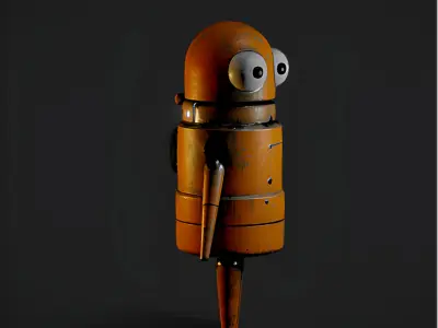 REPO   Rusty Cartoon Robot Character 3D Model Low-poly 3D model