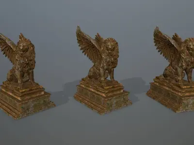 lion statue  Low-poly 3D model