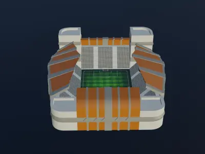 Football Stadium - Brown Low-poly 3D model