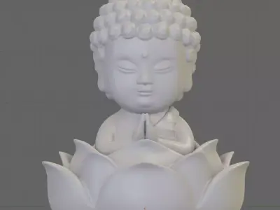 Baby Buddha sitting in the lotus for 3d print 3D print model