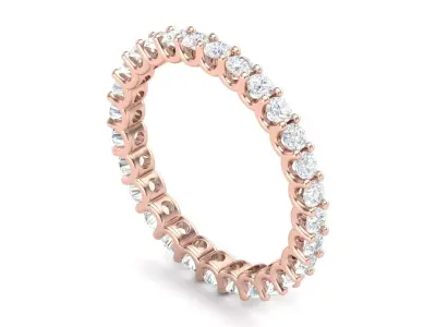 U Shaped Eternity Ring 2 point 2 mm stone size swiss 17 and EU57 3D print model