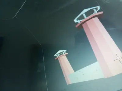 minarets and watchtower  Low-poly 3D model