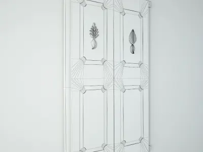 Vintage Blue Shutter Door 3D model