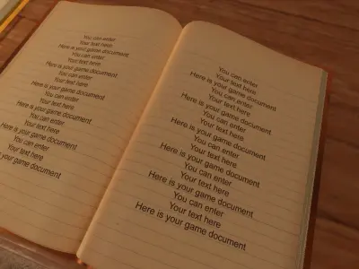 Open Book PBR 3D model with LOD optimize Low-poly 3D model