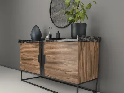 furniture composition  hallway and living room decorative set  3D model
