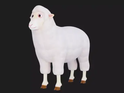 cartoon sheep Low-poly 3D model 5