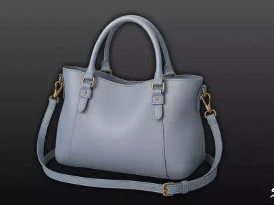 Blue Modern Tote Bag Low-poly 3D model