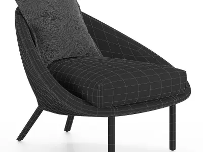 MiniformsLEM lounge chair Low-poly 3D model