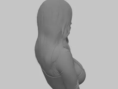 Busty Woman Head Bust Girl Anatomy 3D print model