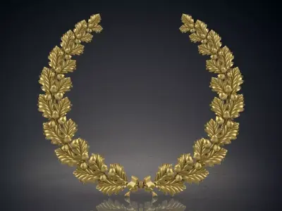 Wreath of oak leaves 3D print model