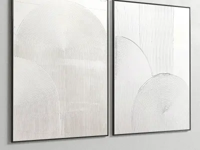 Plaster Two Photo Frame E-46 Low-poly 3D model