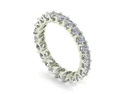 U Shaped Eternity Ring 2 point 4 mm stone size swiss 13 and EU53 3D print model