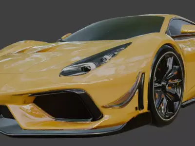 Generic Supercar Yellow 3D Model 3D model