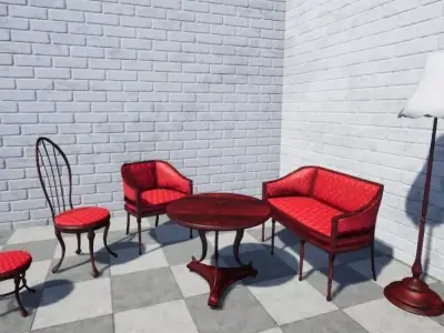 luxury furniture pack Free low-poly 3D model
