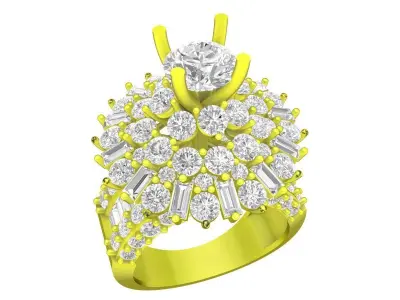 A7231 Luxury Korean Style Diamond Fashion Women Ring 3D Model 3D print model