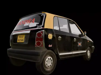 Santro Xing  Taxi Mumbai India Model  Free low-poly 3D model