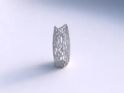 Vase double arc hexagon with twisted organic lattice 3D print model