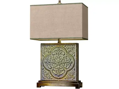 Green Copper Oriental Arabic Nightstand buffet Table Lamp 3D model