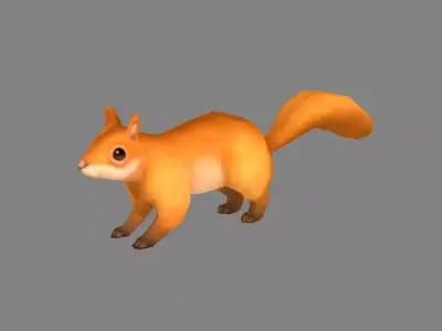 Cartoon squirrel Low-poly 3D model get
