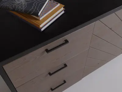 MODERN WOOD CONSOL TABEL SIDEBOARD MODEL 3D model