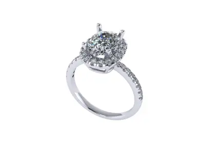 Women diamond ring 3d render 3D print model