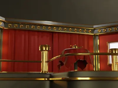 Magic Show Premium Golden Event Stage 3D Modeling 3D model