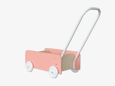 Wooden Walker Toy Car Low-poly 3D model