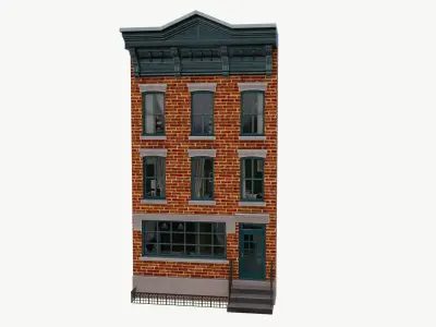 LowPoly FACADE West Village Townhouse Low-poly 3D model