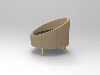 Modern Oval Lounge Chair 3D model