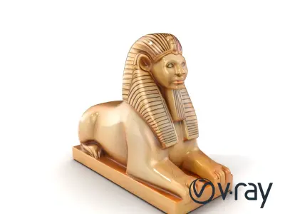 Noble Egyptian Sphinx Statue model pack Low-poly 3D model