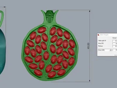  Pomegranate Pendant Armenian Jewelry 3D print model