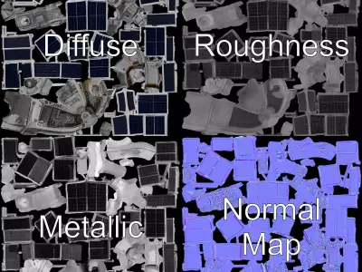 Orbital Space Station model pack Low-poly 3D model