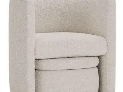 Braedin Upholstered Barrel Accent Chair Free 3D model