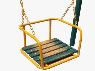 Playground metal swing 02 3D model