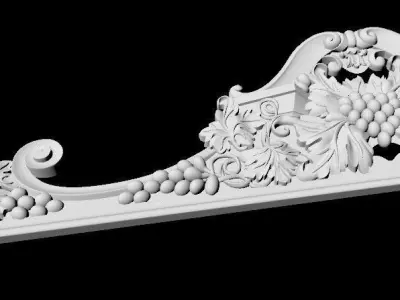 Central decor ornament for furniture 3D model 893