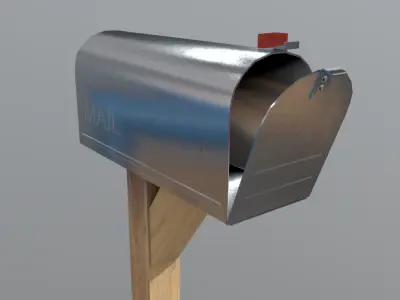 Mailbox on wooden post Free low-poly 3D model