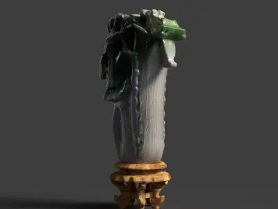 Chinese  jadelite cabbage figure  Low-poly 3D model
